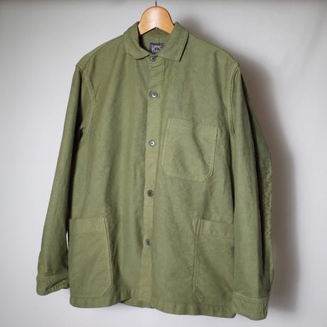 hobo ホーボー "ARTISAN SHIRT JACKET COTTON MOLESKIN MALUBERRY LEAF DYED"