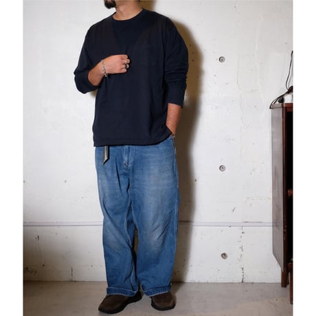 hobo ホーボー "L/S CREW NECK TEE COTTON JERSEY OVERDYED"