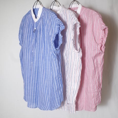 MANON マノン "STRIPE AMICAL NO SLEEVE SHIRT"