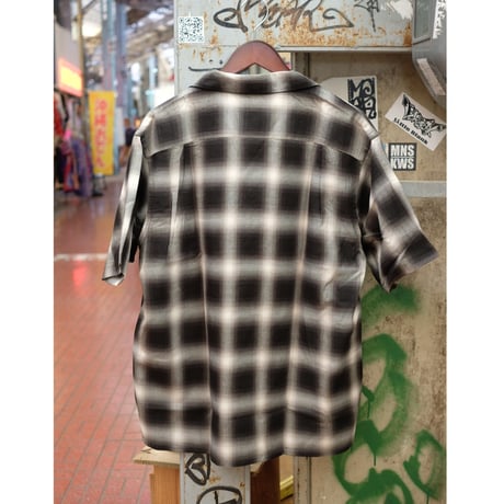 A VONTADE アボンタージ "Open Collar Shirts SS -Cotton/Rayon Shadow Check-"