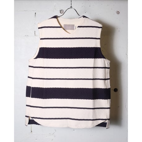 CURLY カーリー ”CABLE JACQUARD VEST -border-"ケーブルジャガードベスト