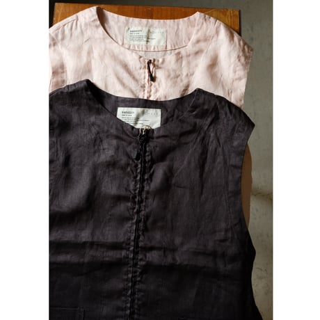 HARVESTY ハーベスティ"LINEN CANVAS ZIP VEST"
