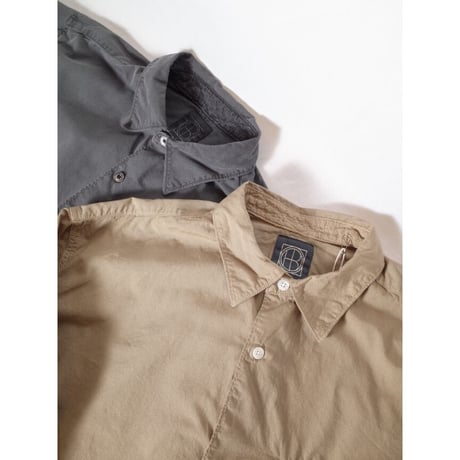 hobo ホーボー "ARTISAN L/S SHIRT COTTON BROAD MATCHA DYED"