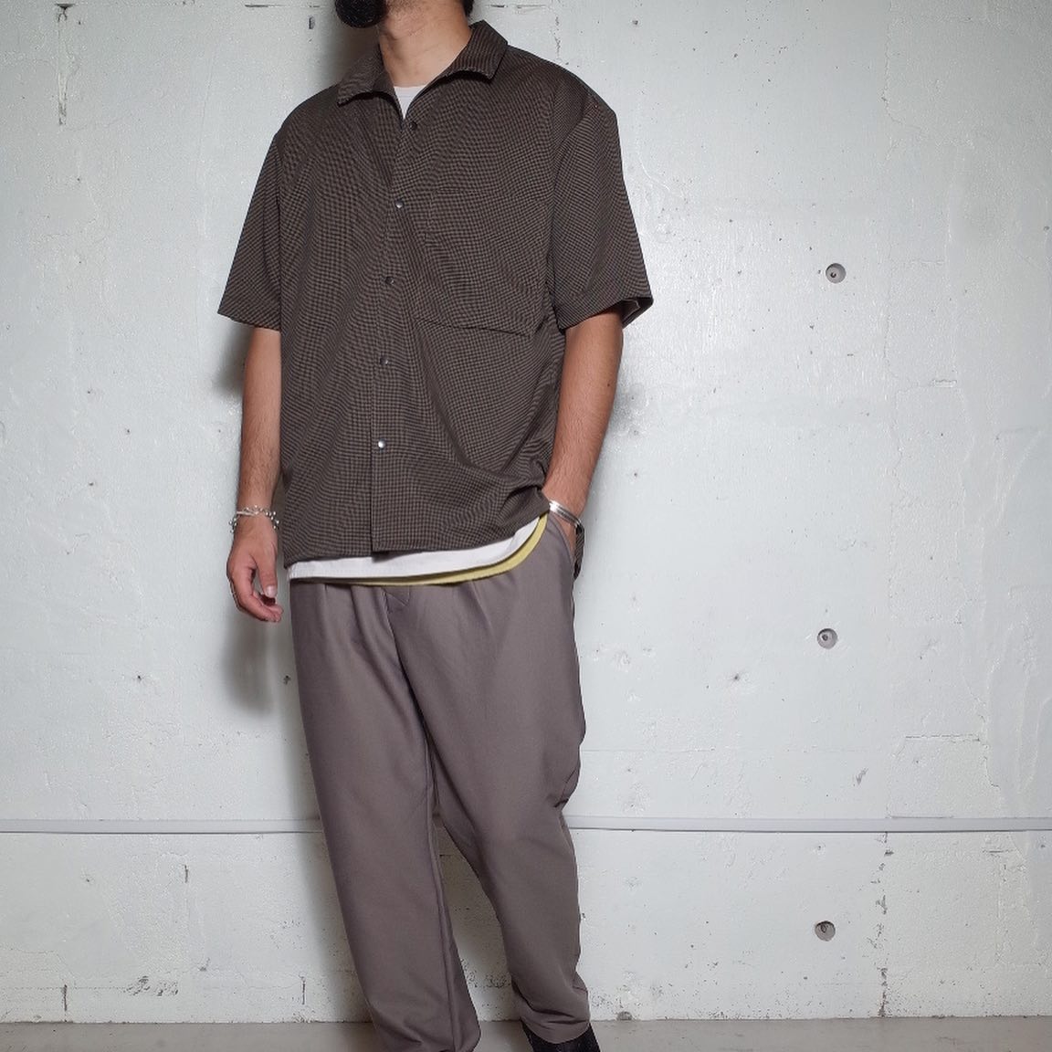 CURLY カーリー ” REGENCY S/S SHIRTS“HOUNDSTOOTH