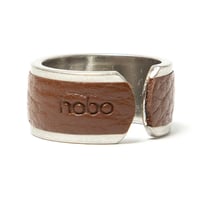 hobo ホーボー "BRASS RING with SHRINK LEATHER"リング