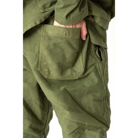 hobo ホーボー "ARTISAN EASY PANTS COTTON MOLESKIN MALUBERRY LEAF DYED"