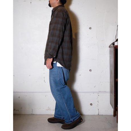 hobo ホーボー "L/S SHIRT COTTON FLANNEL CHECK OVERDYED"