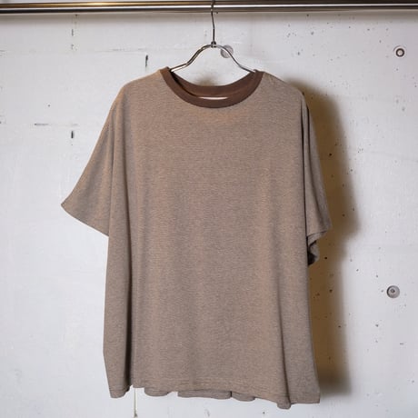 HARVESTY ハーベスティ"COTTON/HEMP NARROW STRIPES BACK PLEATS TEE"