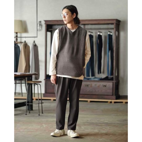 CURLY カーリー "KNIT GEORGETTE 2TUCK PANTS"