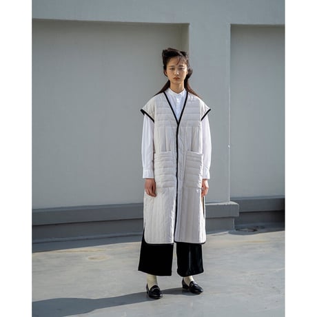 MANON マノン "QUILT PIPING LONG GILET"キルトパイピング ロングジレ