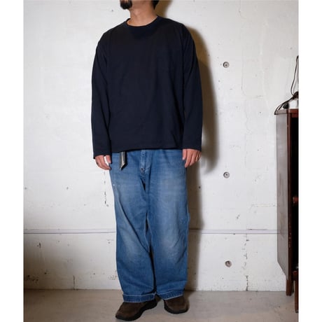 hobo ホーボー "L/S CREW NECK TEE COTTON JERSEY OVERDYED"