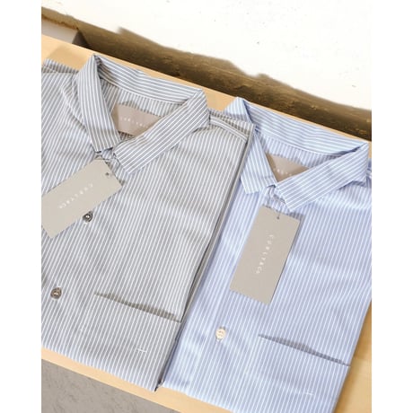 CURLY カーリー "SPLIT RAGLAN SHIRT -stripe-" スプリットラグランシャツ