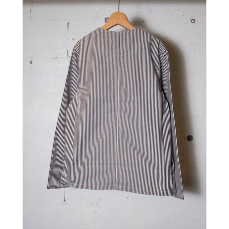 HARVESTY ハーベスティ"COLLARLESS ATELIER JACKET STRIPE＂アトリエジャケット