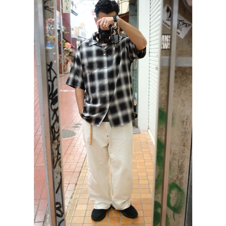 A VONTADE アボンタージ "Open Collar Shirts SS -Cotton/Rayon Shadow Check-"