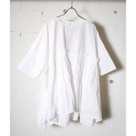 (g) グラム "TYPEWRITER SWITCHING GATHER BLOUSE" タイプライタースイッチングギャザーブラウス