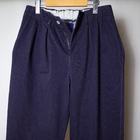 CURLY カーリー "INDIGO 2TUCK WIDE EZ SLACKS “ONE WASHED”
