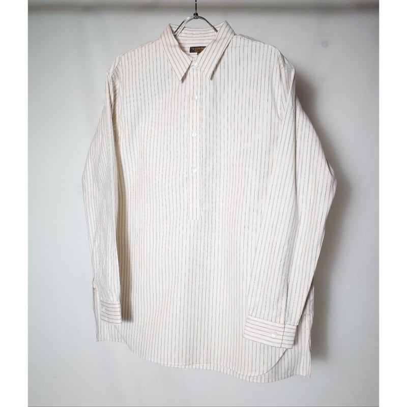 Tori A VONTADE（アボンタージ） コットンリネンストライプ A VONTADE（アボンタージ）Banded Collar Shirts（バンドカラー