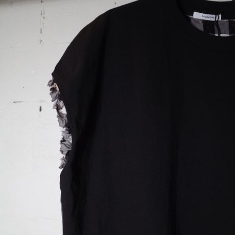 MANON マノン "CUT FRILL COMBI SHT TEE" カットフリル コンビシャツT