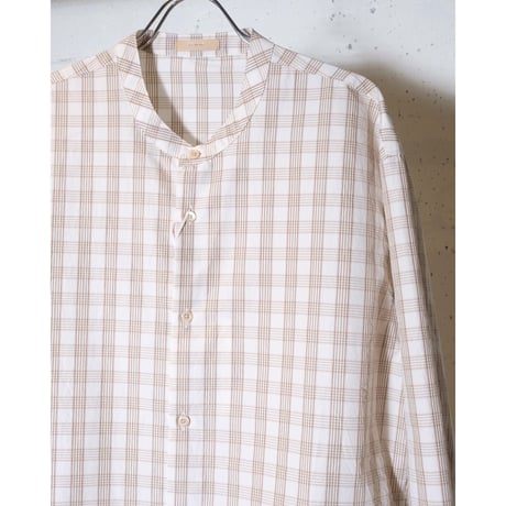 LAMOND ラモンド "Soft Cotton Band Collar Shirts ＂バンドカラーシャツ