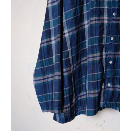HARVESTY ハーベスティー "LINEN MADRAS PLAID ATELIER BLOUSE"