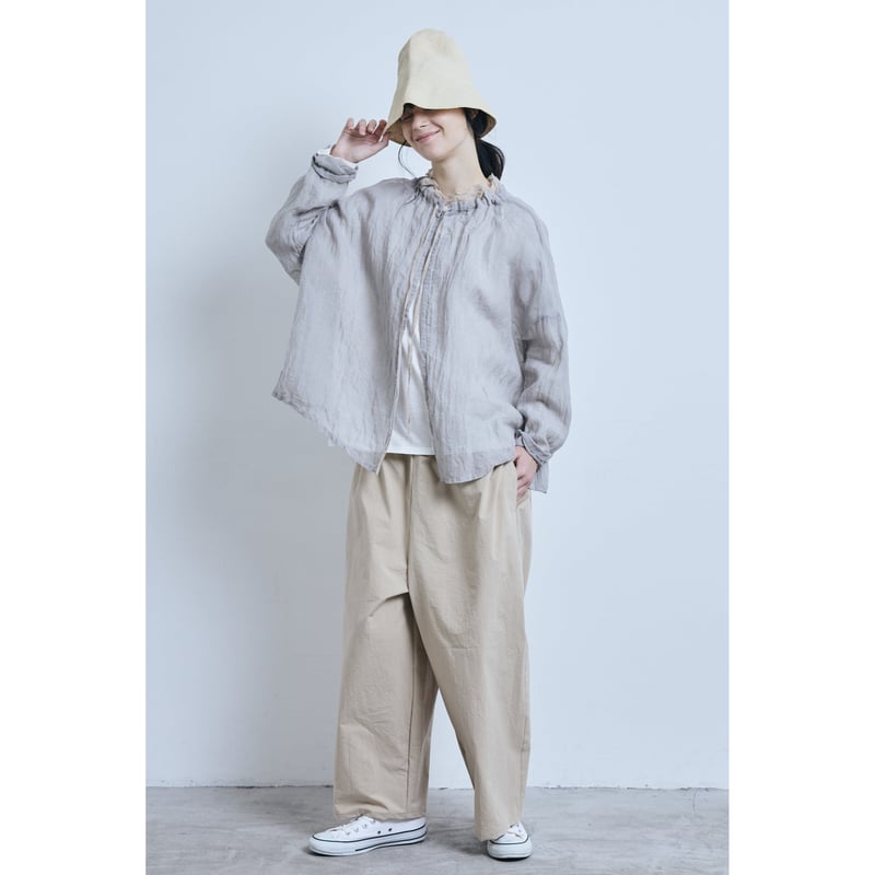 新品タグ付！リネンフリルネックカーディガン（g） g) グラム 