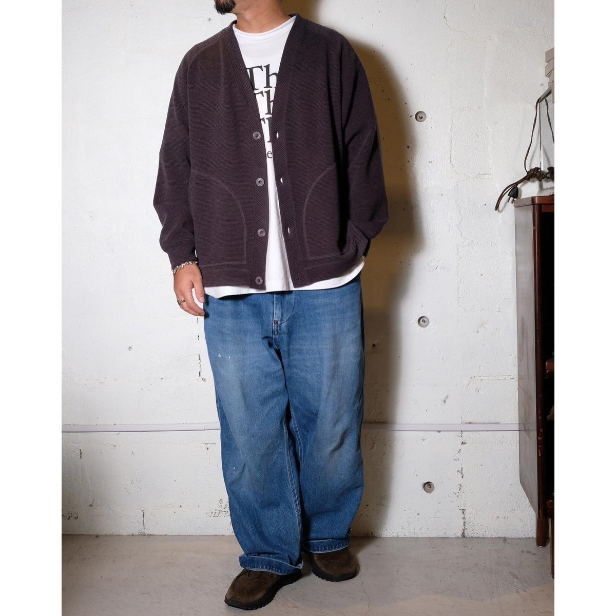 SUNSEA 21AW WAFFLE CARDIGAN 3 BLACK 日本製 SUNSEA 21AW WAFFLE CARDIGAN 3 BLACK 日本製