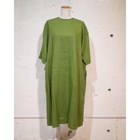 ina  / リネンキャンバス ドロップショルダーフレアワンピース