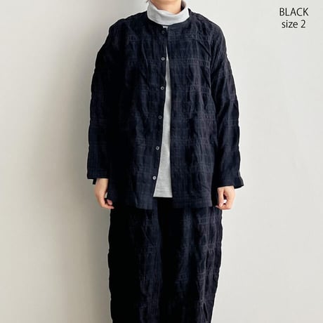 HARVESTY ハーベスティ"COTTON/WOOL SHRUNK PLAID ATELIER BLOUSE"シュリンクチェック アトリエブラウス