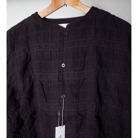 HARVESTY ハーベスティ"COTTON/WOOL SHRUNK PLAID ATELIER BLOUSE"シュリンクチェック アトリエブラウス