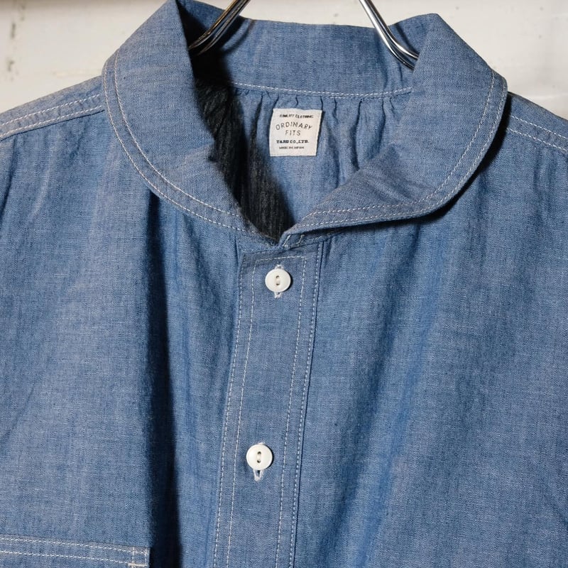 トップス ORDINARY FITS CHAMBRAY PULLOVER SHIRTS CHAMBRAY SHORT SLEEVE PULLOVER SHIRTS - ORDINARY FITS