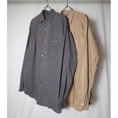 hobo ホーボー "ARTISAN L/S SHIRT COTTON BROAD MATCHA DYED"