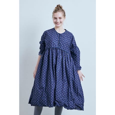 (g) グラム "PRINT TRIMMED GATHER ONEPIECE "プリントトリミングギャザーワンピース