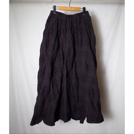 HARVESTY ハーベスティ"COTTON/WOOL SHRUNK PLAID EASY CARMEN SKIRT"シュリンクチェック イージーカルメンスカート