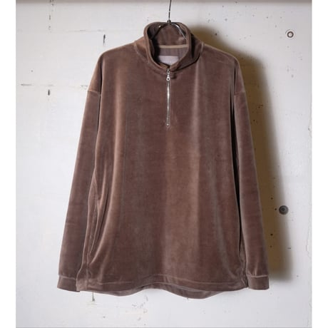 CURLY カーリー "VELOUR HALF ZIP P/O" ベロアハーフジッププルオーバー