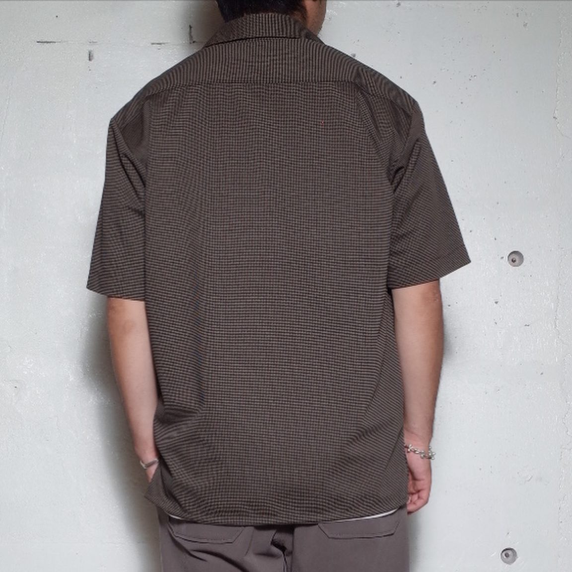 カーリー【CURLY】REGENCY セットアップ　グレーチェック　美品 CURLY カーリー ” REGENCY S/S SHIRTS“HOUNDSTOOTH