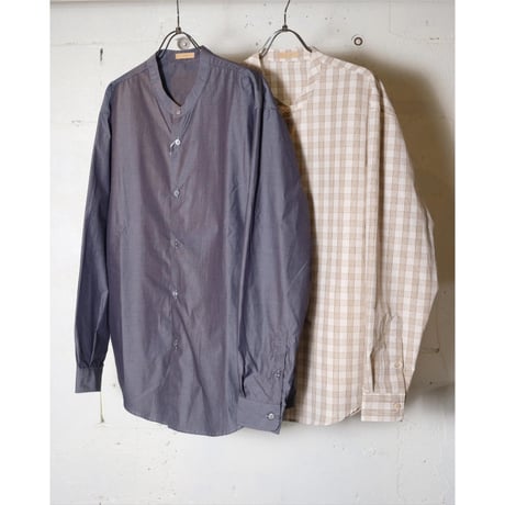 LAMOND ラモンド "Soft Cotton Band Collar Shirts ＂バンドカラーシャツ