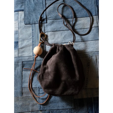hobo ホーボー"ROUND WOOD BEADS KEY RING with BRASS"