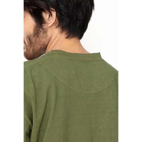 hobo ホーボー "ARTISAN L/S CREW NECK TEE COTTON HEAVYWEIGHT JERSEY MALUBERRY LEAF DYED"