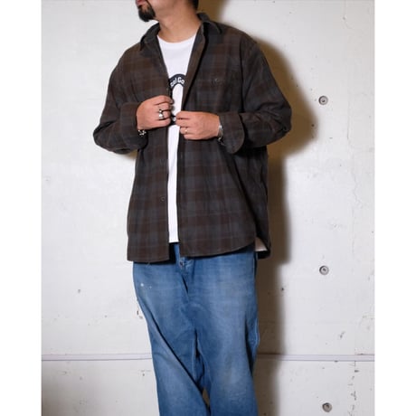 hobo ホーボー "L/S SHIRT COTTON FLANNEL CHECK OVERDYED"