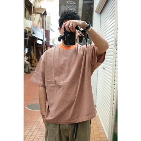 EVCON エビコン" Mercerization Border Wide S/S Tee"