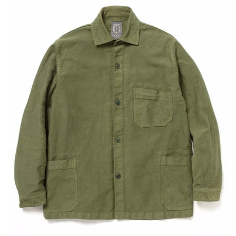 hobo ホーボー "ARTISAN SHIRT JACKET COTTON MOLESKIN MALUBERRY LEAF DYED"