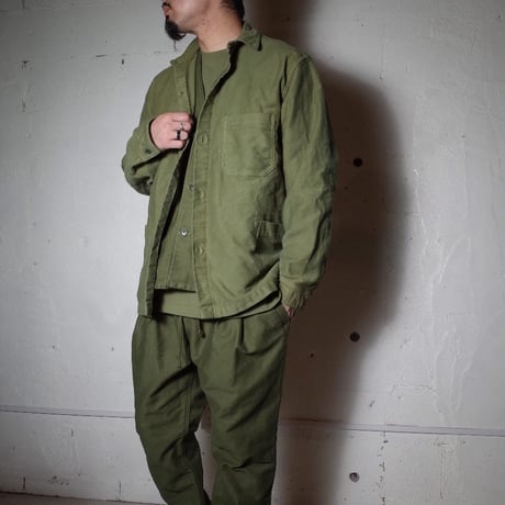 hobo ホーボー "ARTISAN SHIRT JACKET COTTON MOLESKIN MALUBERRY LEAF DYED"