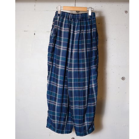 HARVESTY ハーベスティー"LINEN MADRAS PLAID EASY CIRCUS PANTS"
