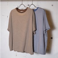 HARVESTY ハーベスティ"COTTON/HEMP NARROW STRIPES BACK PLEATS TEE"