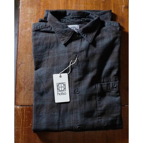 hobo ホーボー "L/S SHIRT COTTON FLANNEL CHECK OVERDYED"