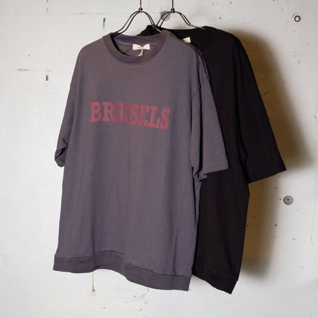 NARU ナル "アーミーコットン度詰天竺 BRUSSELSプリントT"