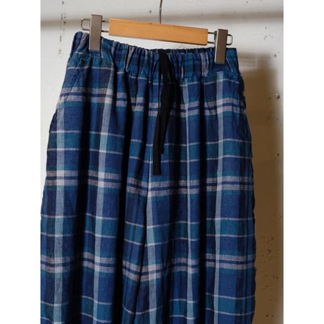 HARVESTY ハーベスティー"LINEN MADRAS PLAID EASY CIRCUS PANTS"