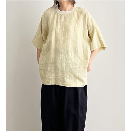 HARVESTY ハーベスティー "LINEN STRIPES S/S PULL OVER"リネンストライプ 半袖プルオーバー