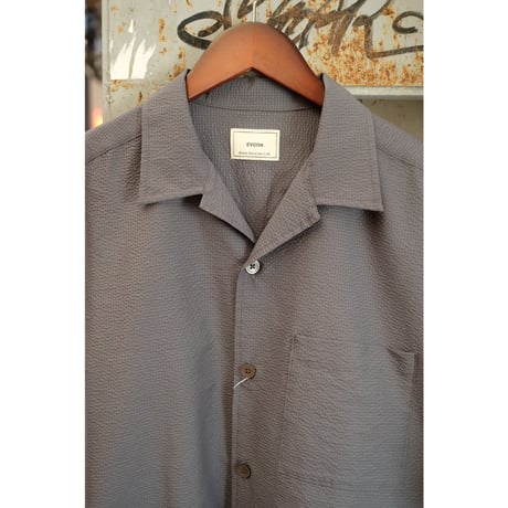 EVCON エビコン"SEERSUCKER OPEN COLLAR SHIRT"