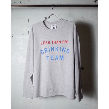 TACOMA FUJI RECORDS タコマフジレコード "LESS THAN 9% DRINKING TEAM LS shirt designed by Shuntaro Watanabe"